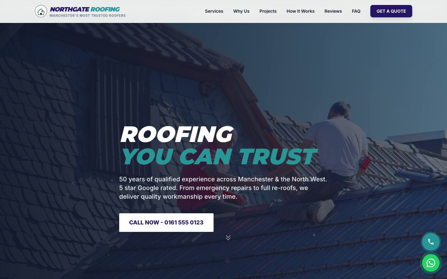 The Northgate Roofing Co homepage