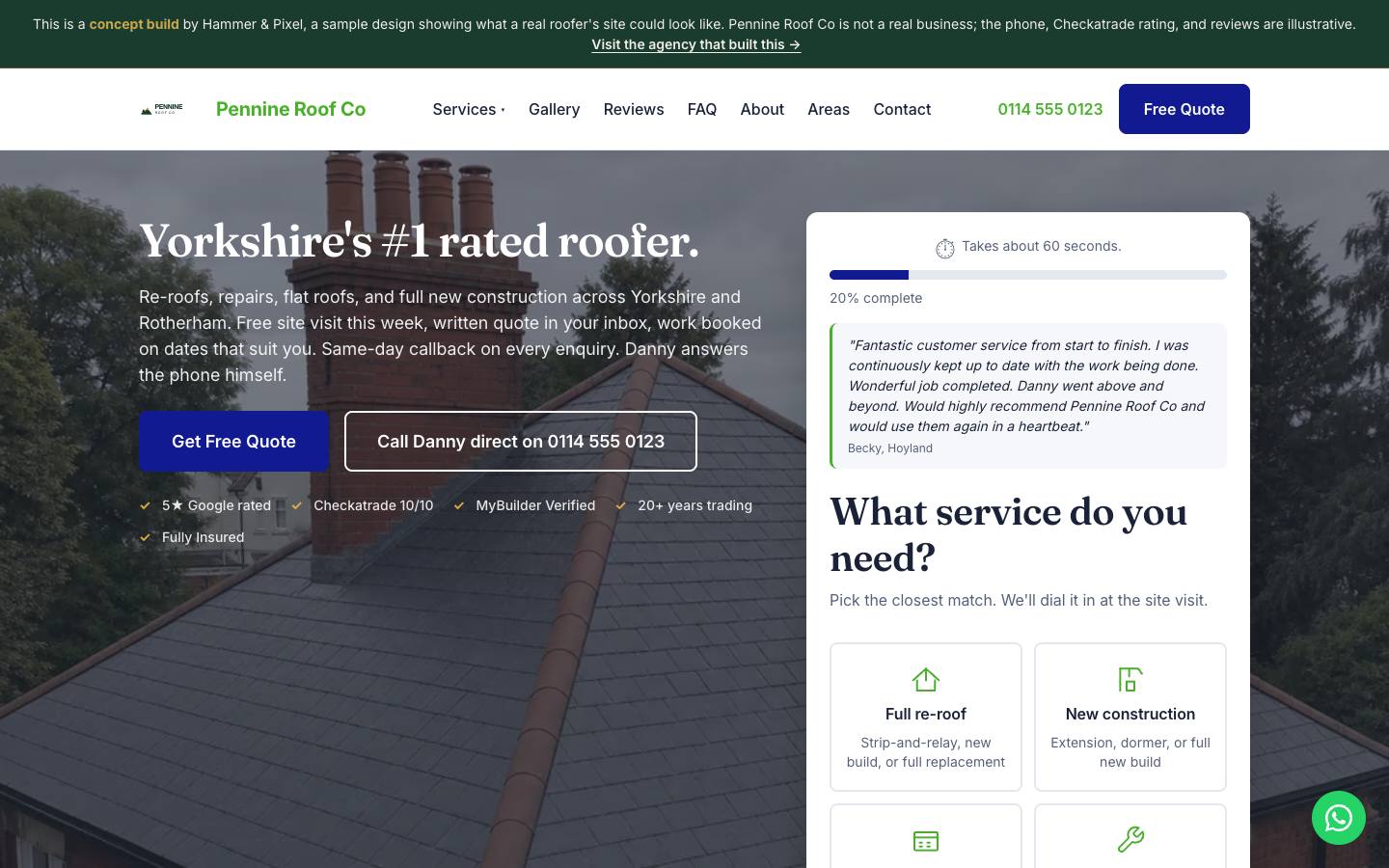 The Pennine Roof Co homepage