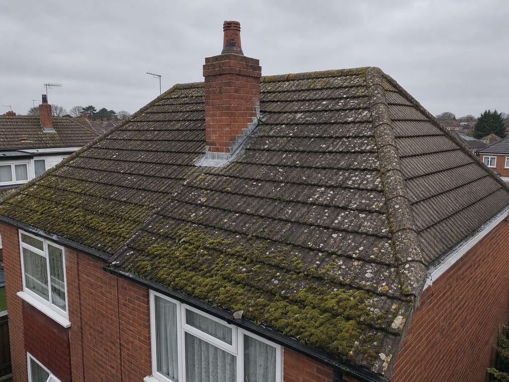Pre-survey: failed felt flat roof with ponding water