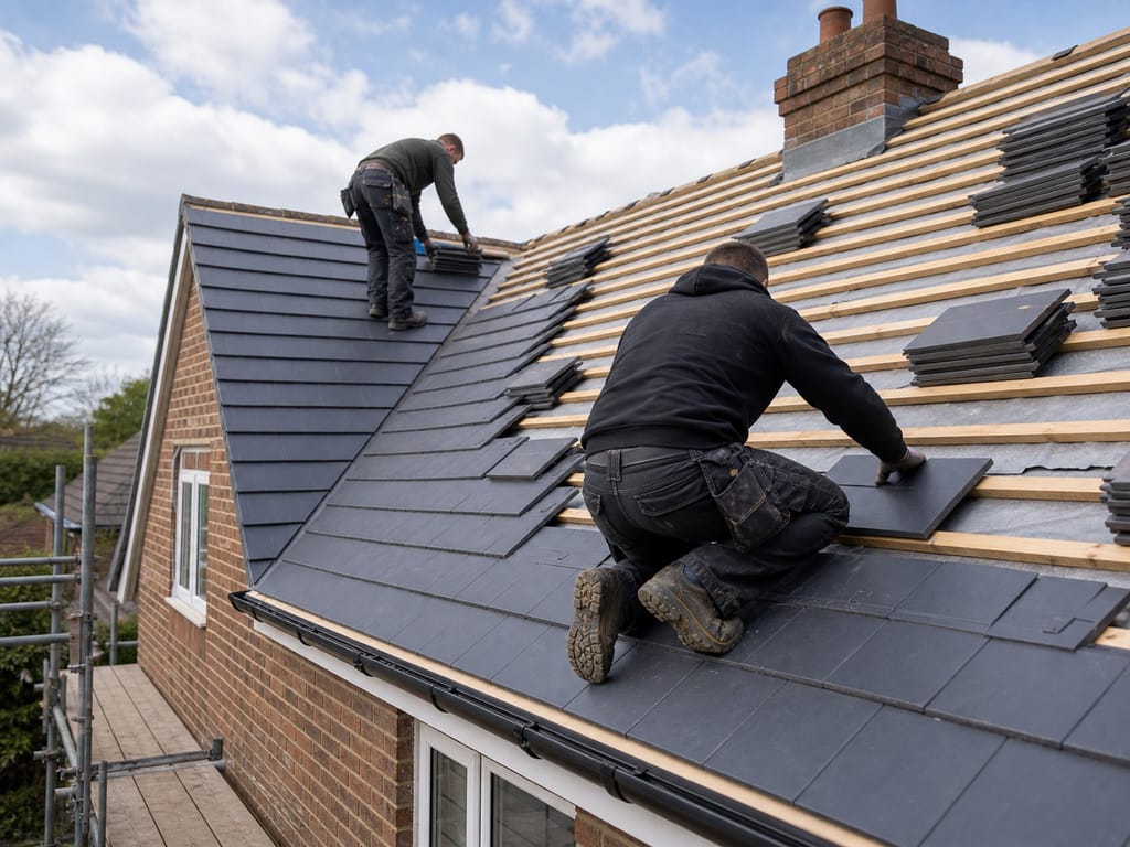 New construction roof on commercial unit