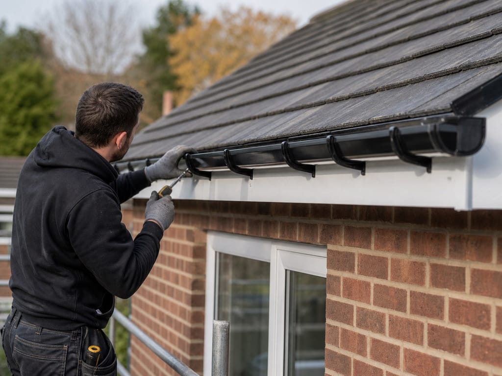 Seamless aluminium gutter installation