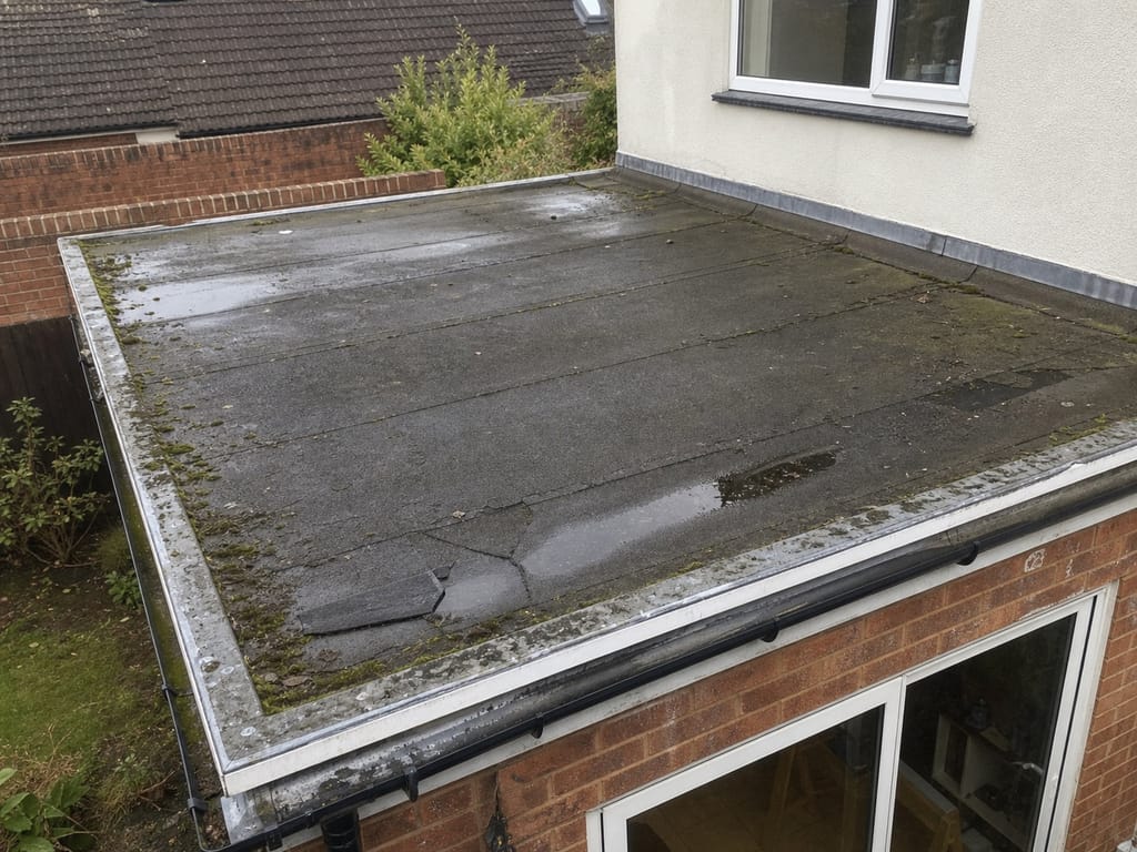 Aged flat roof, pre-survey, Abingdon