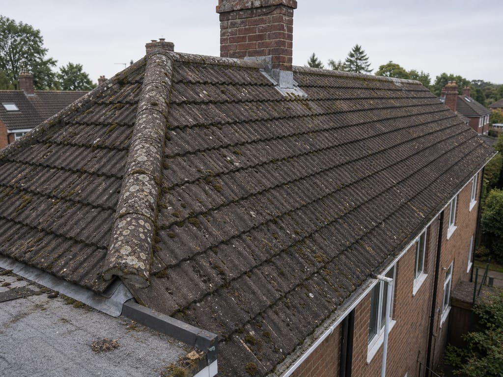 Aged tile roof, pre-survey, Cowley